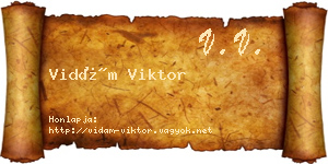 Vidám Viktor névjegykártya